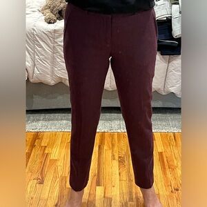 Banana republic Ryan pant size 0 short in burgundy wool
